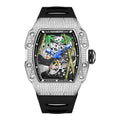 HANBORO Men's Automatic Mechanical Watch National Treasure Series Full Diamond Craftsmanship Fashion Skeleton Luminous Hollow