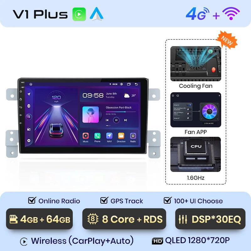 Junsun V1 EU Stock CarPlay for Suzuki Grand Vitara 3 Android Car Radio for Suzuki Grand Vitara 3 2005-2015 Multimedia Car Stereo