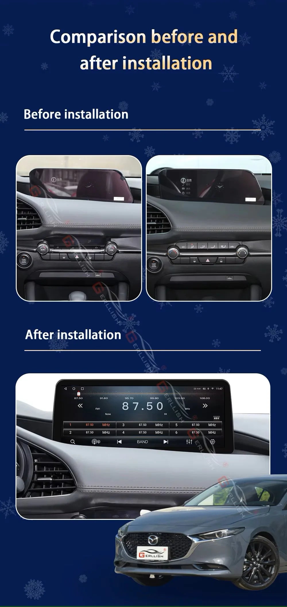 1920*720 Car Android Multimedia Video Player for Mazda 3 Atenza 2020 2021 2022 GPS Navigation Radio Autoradio Stereo