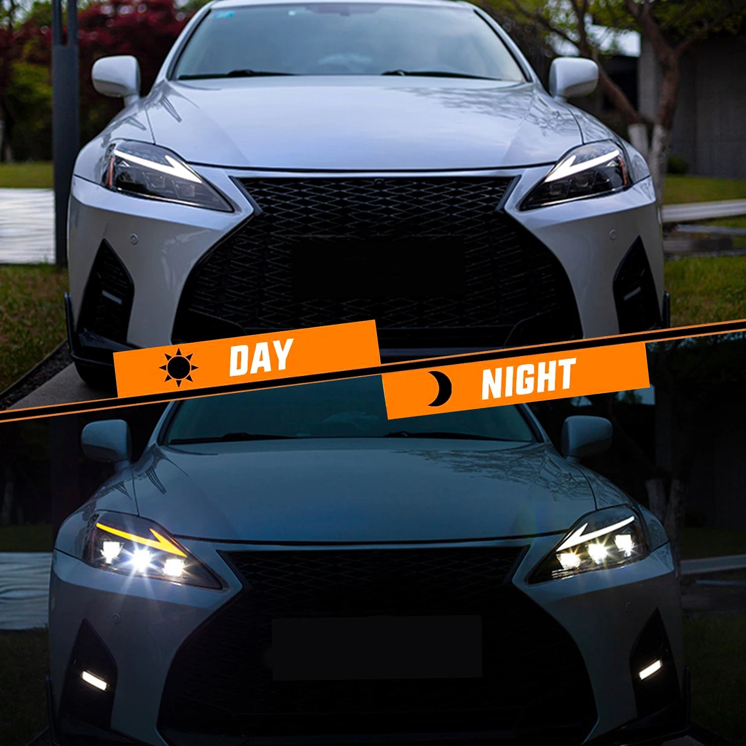 HCMOTIONZ LED Headlights Assembly for 2006-2013 Lexus IS DRL Start Animation 6000k Color Fitting Models IS250 IS350 ISF IS 220d