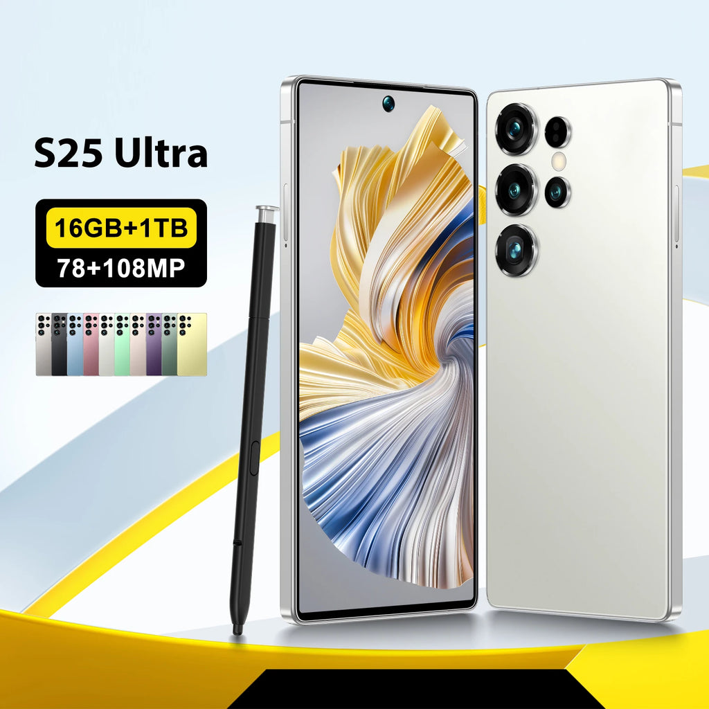 Original Condition S25 ULTRA 5G Cellular Phone 108MP Rear Camera 7.3 Inch Screen 7800mAh Battery Smart Cell Phone Unlocked