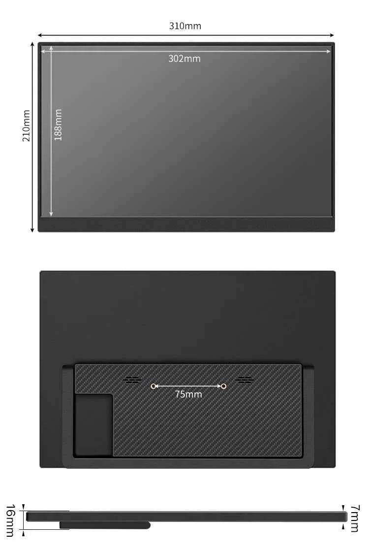 New Arrival 100% SRGB 14-Inch Ultra-Narrow Frame Portable Monitor Stand Convenient Portable Display Screen