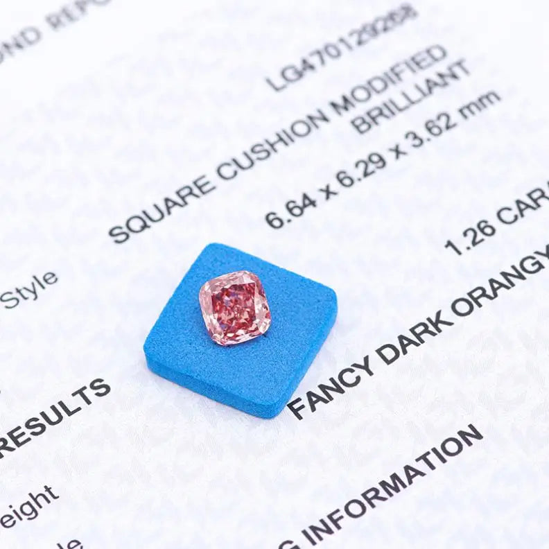 2025 Wholesale 1.26ct Carat Pink Cushion Cut Lab Grown Natural CVD Loose Diamonds VS1 Clarity With IGI Certified