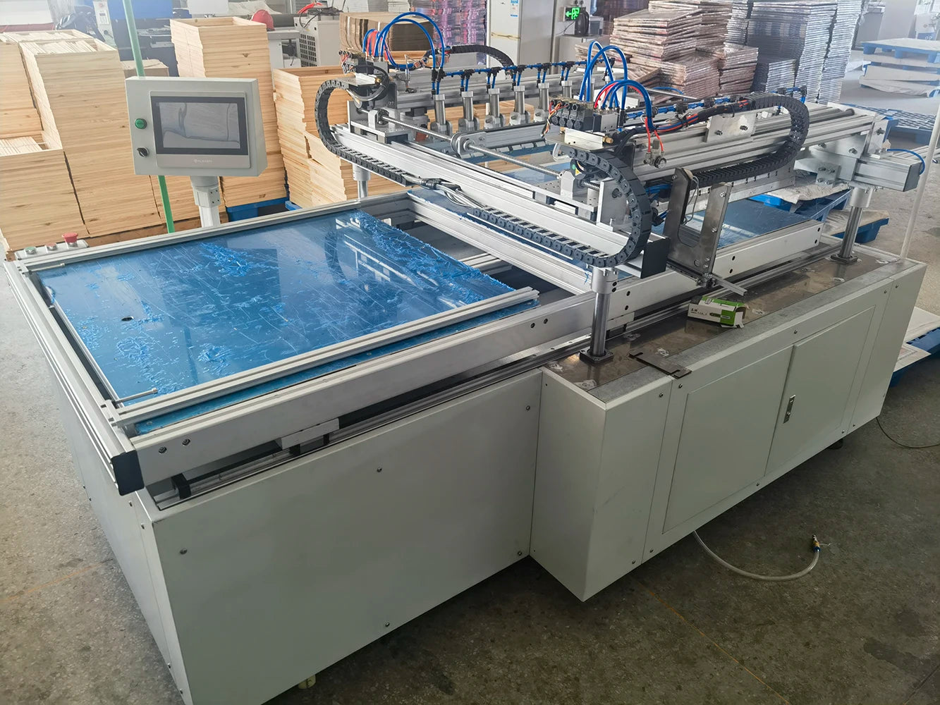 Wholesale Supplier Semi Automatic Canvas Stretching Frame Assemble Machine for Stretcher Bars