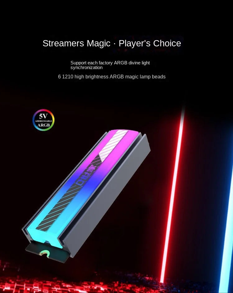 TEUCER M.2 NVME SSD Heatsink Cooler 2280 Aluminum Solid State Disk Drive Radiator for Desktop PC & PS5 Computer Case Application