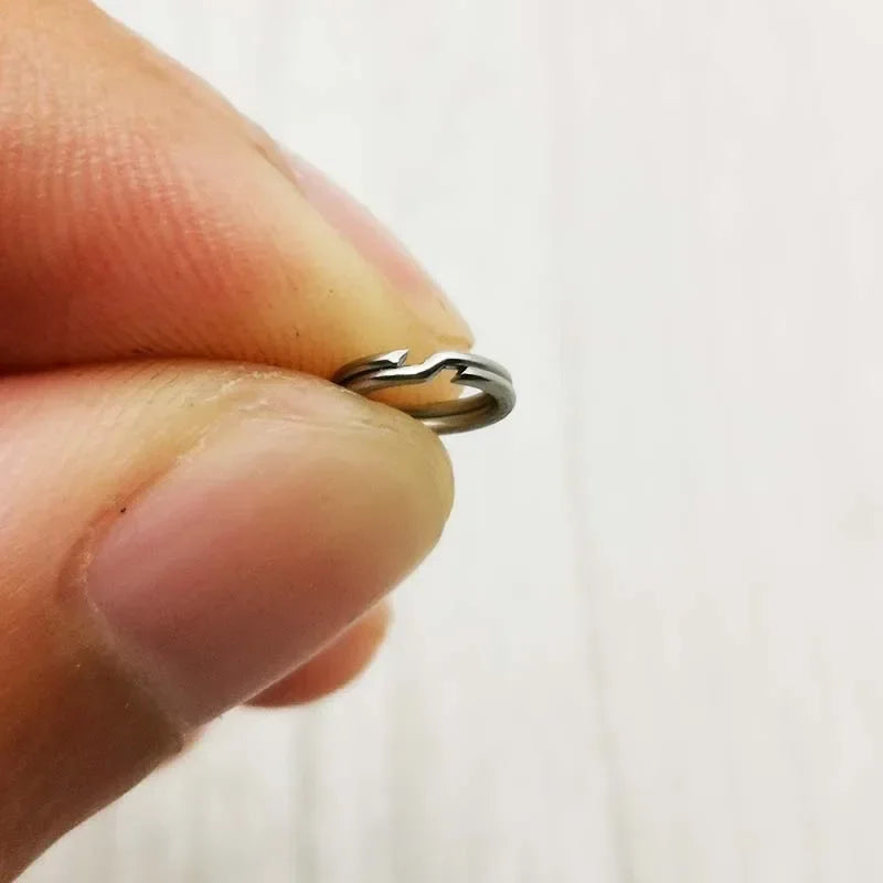 1 50pcs/lot Stainless Steel Fishing Ring Split Clip Swivel Double Loop Quick Change Hook Connector Carp Fishing Accessory Tackle