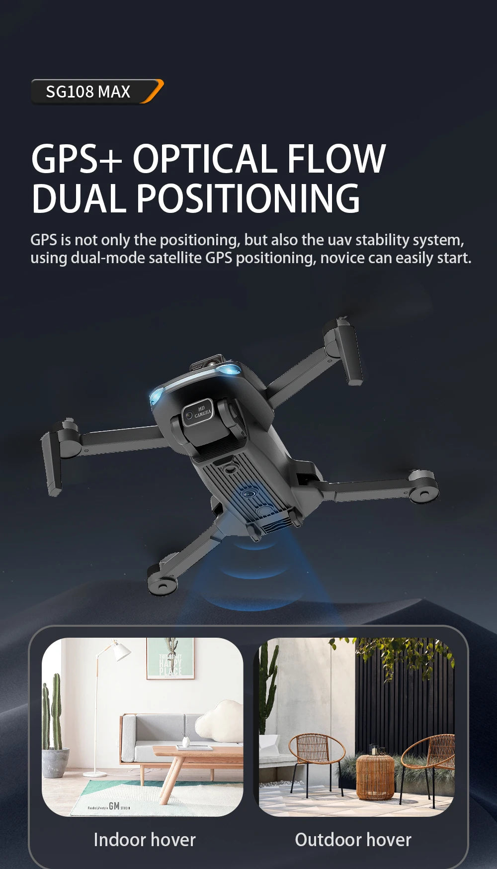 2023 Latest ZLL SG108 MAX RC Drone With 4K 5G WIFI 2-Axis Gimbal FPV Drone With Obstacle Avoidance 1200M Distance RC Drone Toys