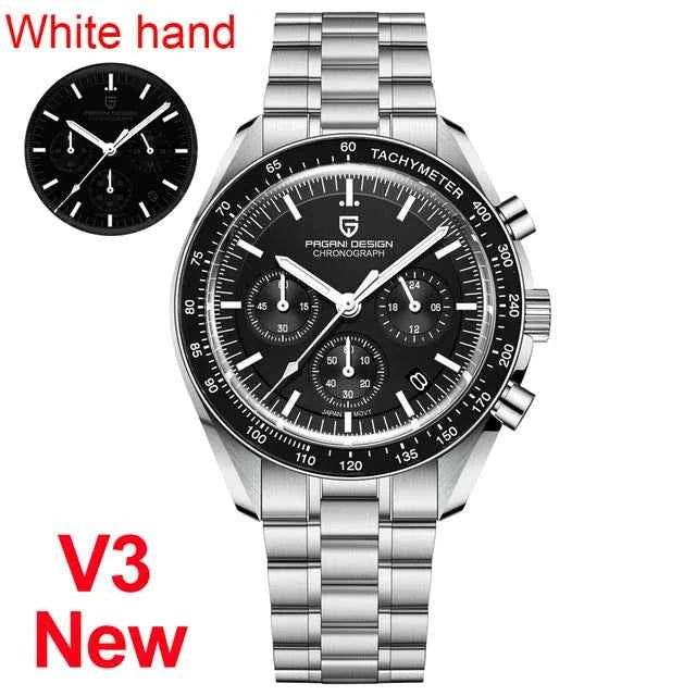 New PAGANI DESIGN Top Mens Watches Automatic Quartz Clock Japan VK63 Business Speed Chronograph Sapphire Mirror Wristwatch 1701
