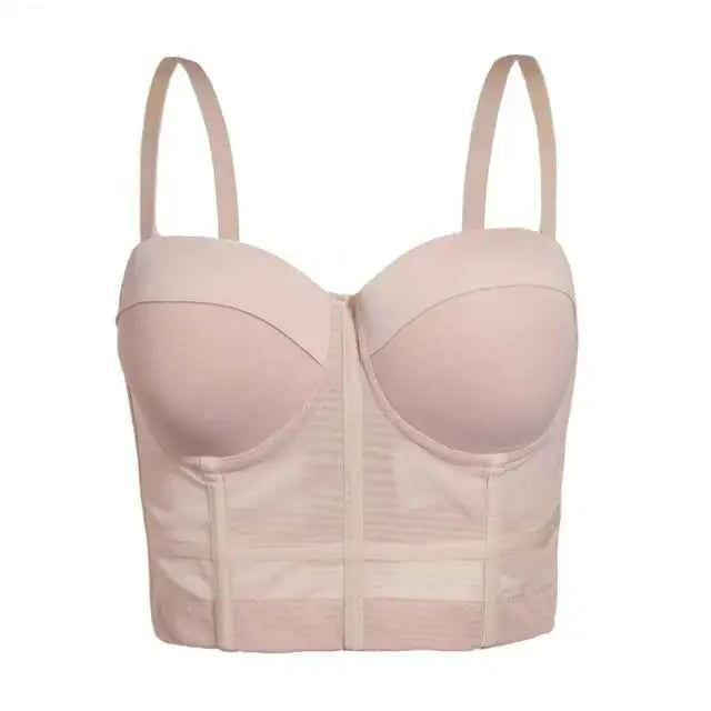 Sexy Black Transparent Bra Mesh Push Up Bralet Women's Tube Top Corset Bustier Bra Club Party Crop Top Lingerie Plus Size