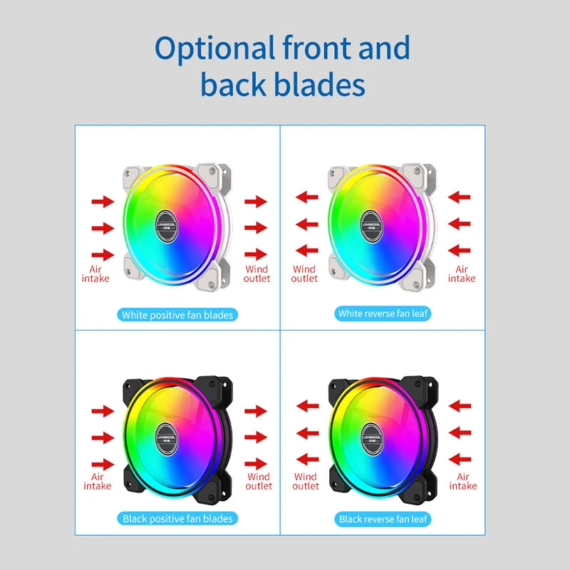Lovingcool Customize Logo Computer Case PC Cooling Fan 120mm ARGB Case Cooler Fan RGB 120mm Ventiladores Pc