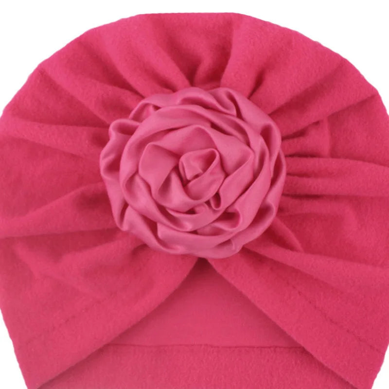 Cute Big Flower Baby Hat Soft Cotton Infant Toddler Girl Bonnet Turban Elastic Kids Newborn Beanie Cap