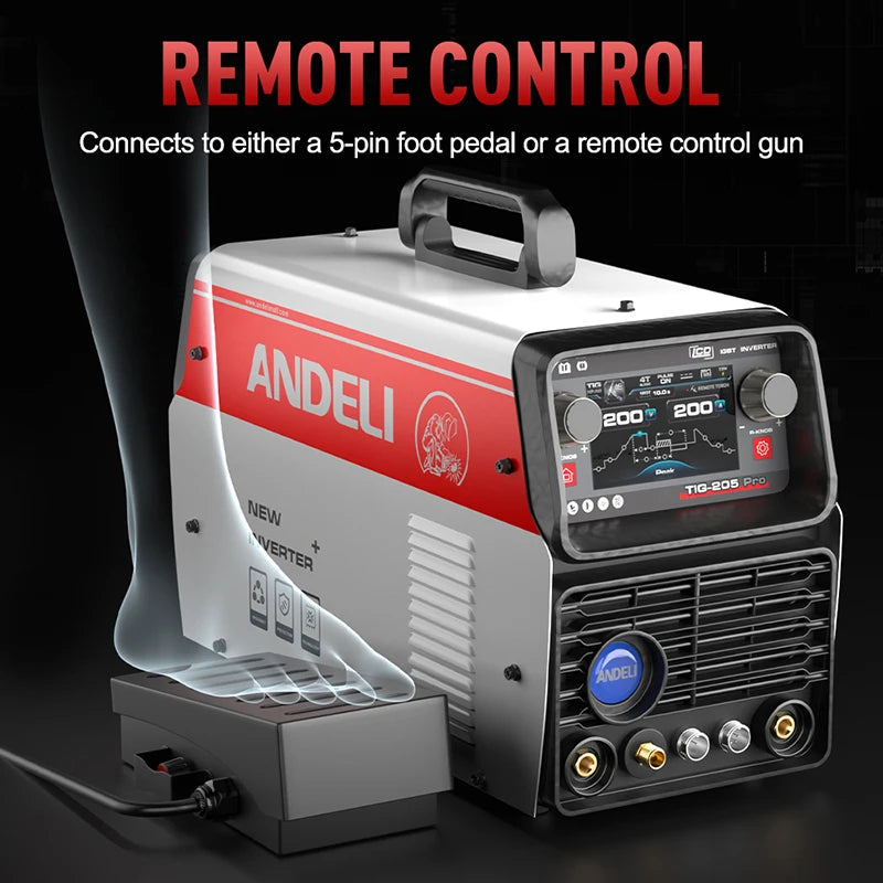 ANDELI  TIG-205 AC DC USA  EU   Free Shipping AC DC LCD 110V 220V 200AMP TIG  Aluminum Welding Machine