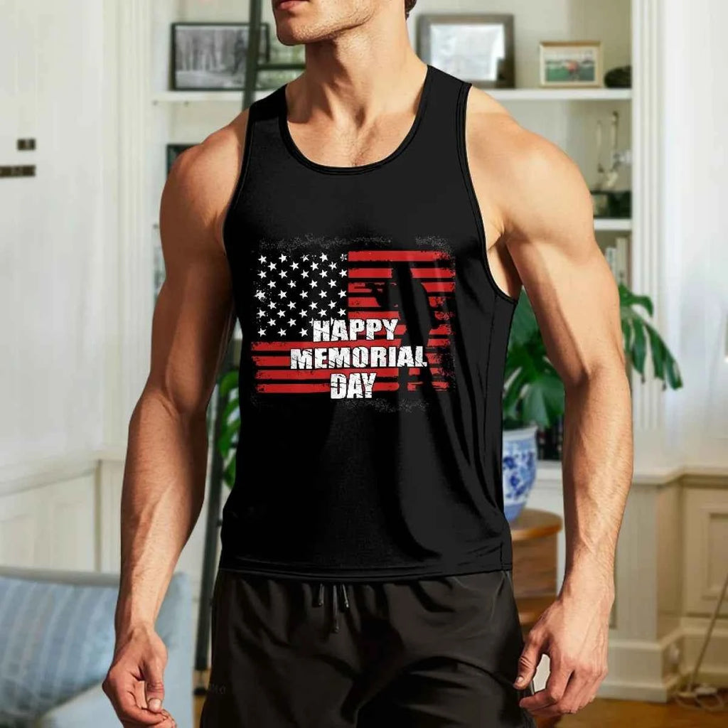 Made in USA Free Shipping MOQ 1pcs American Angel Cross Pattern High-Street Men's Underwear Vest 100% Cotton Fitness Sleeveless