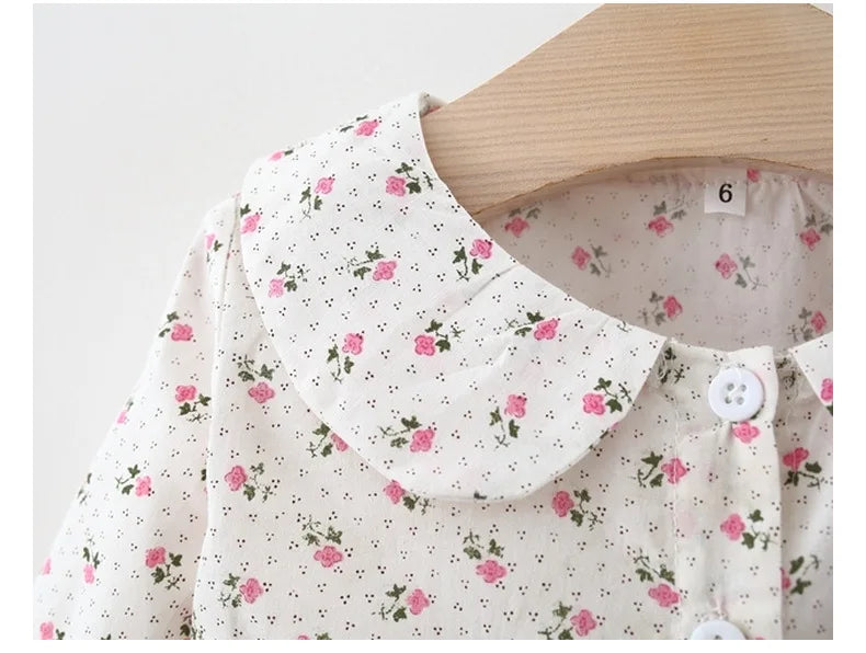 Autumn Baby Girls Clothes Outfits Toddler Princess Flower T-Shirt+ Strap Dress Suits for Girls Clothing 1 Year Birthday Set