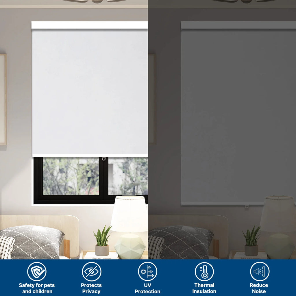 Cordless Design Easy Control Roller Blinds 100%blackout Fabric Book Window Shades for Home Hotel Office