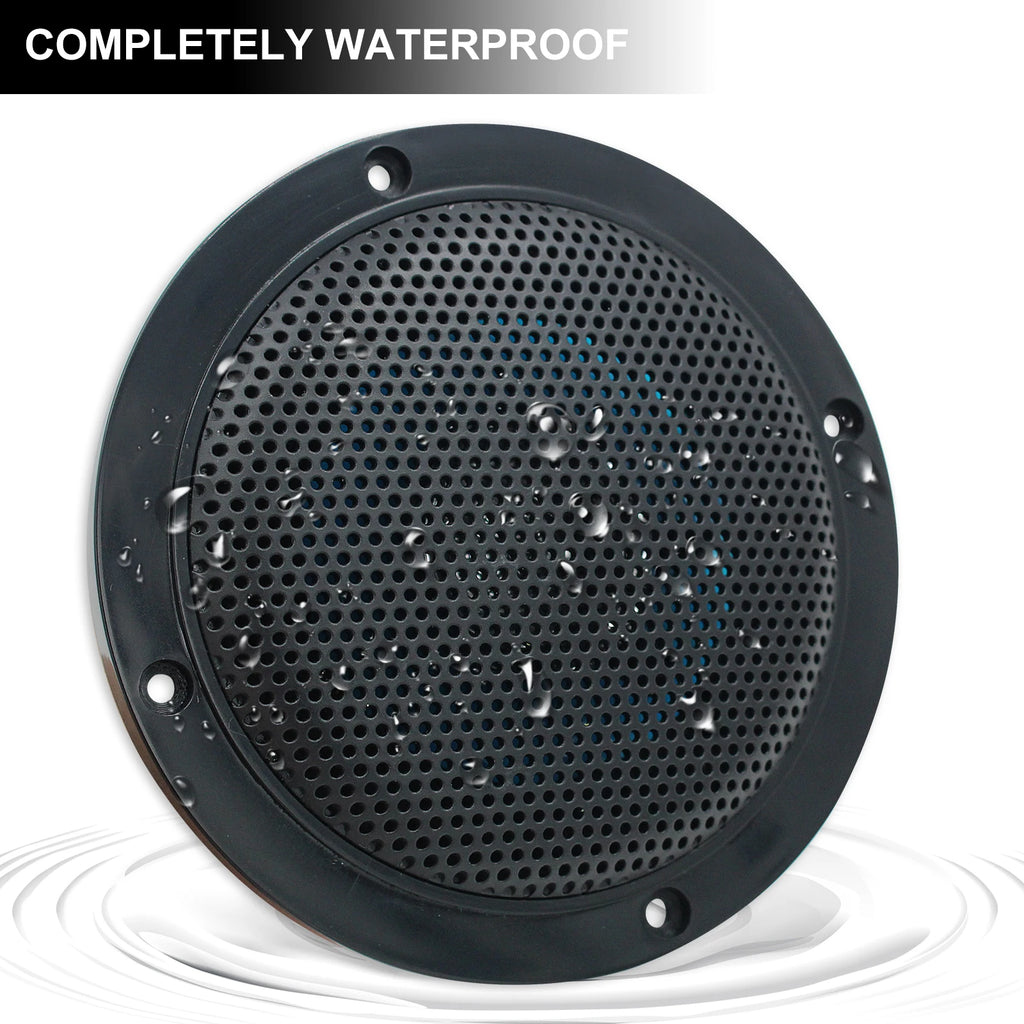 Herdio 4 Inch Ceiling Bluetooth Speakers Water Resistant 160W Marine Speakers For Bathroom Kitchen Home Outdoor Camper 2PCS