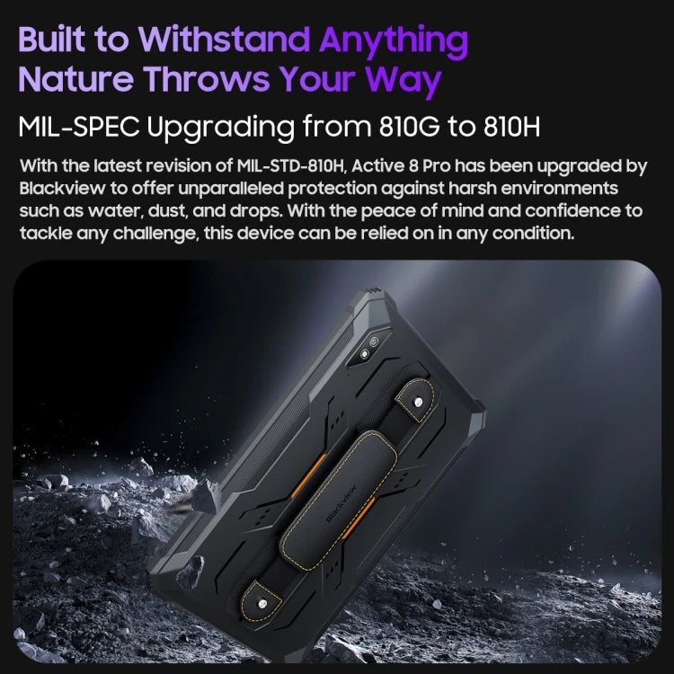 Original Blackview Active 8 Pro 8GB 256GB 22000mAh 10.36 Inch Android 13 MT6789 4G Rugged Tablet