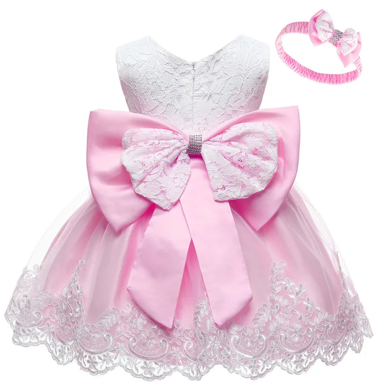 Newborn Baby Girls White Princess Christmas Dress Kids Dresses For Girls Baptism 1st Birthday Wedding Bridesmaid Infant Vestidos