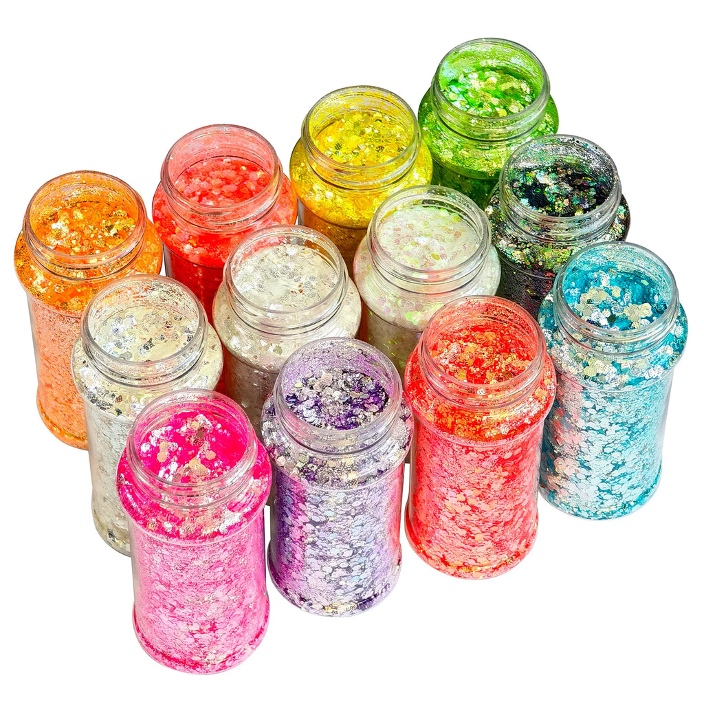US Warehouse High Bright Glitter Set Free Shipping High Quality Polyester Hexagon Glitter Powder for Resin Crafts Nail