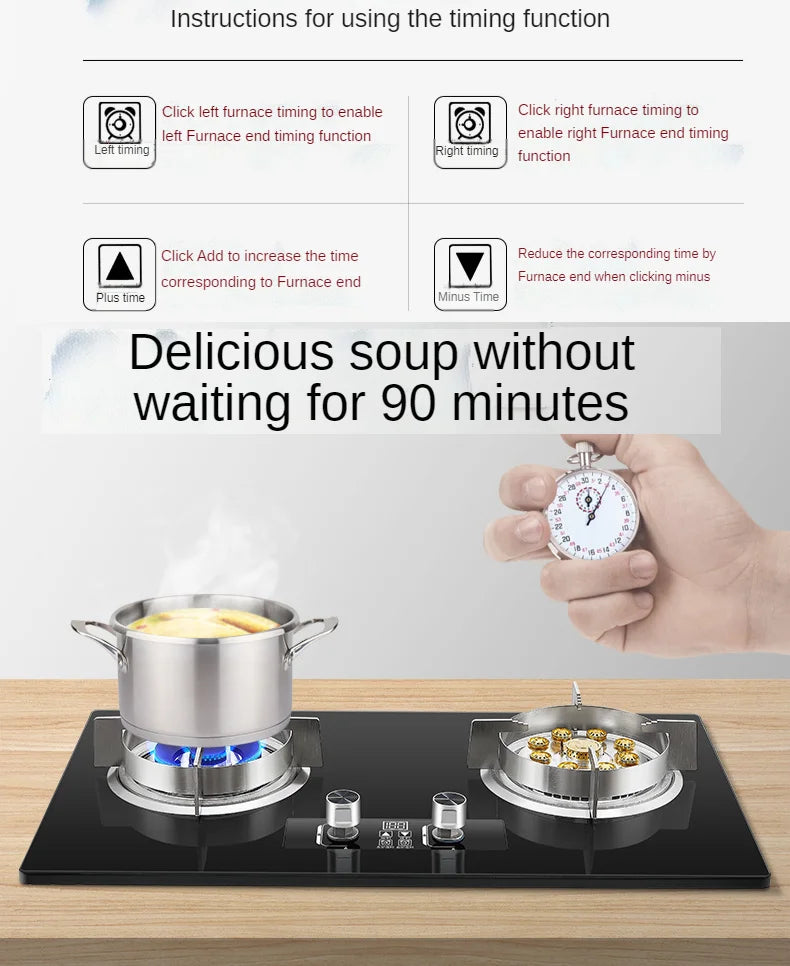 Smart Built-in Gas Cooktop with Flame Control for Commercial Kitchens