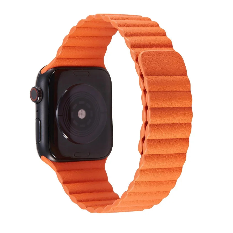 Dropshopping Leather Links for IWatch Band 45mm 41mm 44mm 40mm Magnetic Loop Bracelet for Iwatch Series 8 7 SE 6 5 4 3 Strap