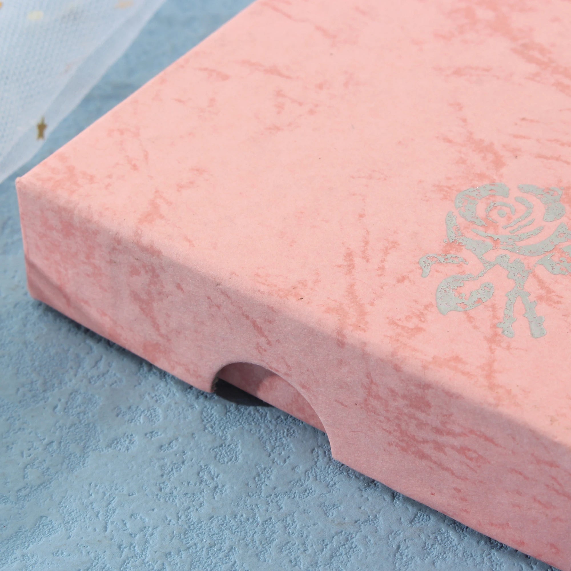 Square Rose Printed Jewelry Packaging Box Bracelet Necklace Storage Case Cardboard Gift Box Jewelry Organizer Case