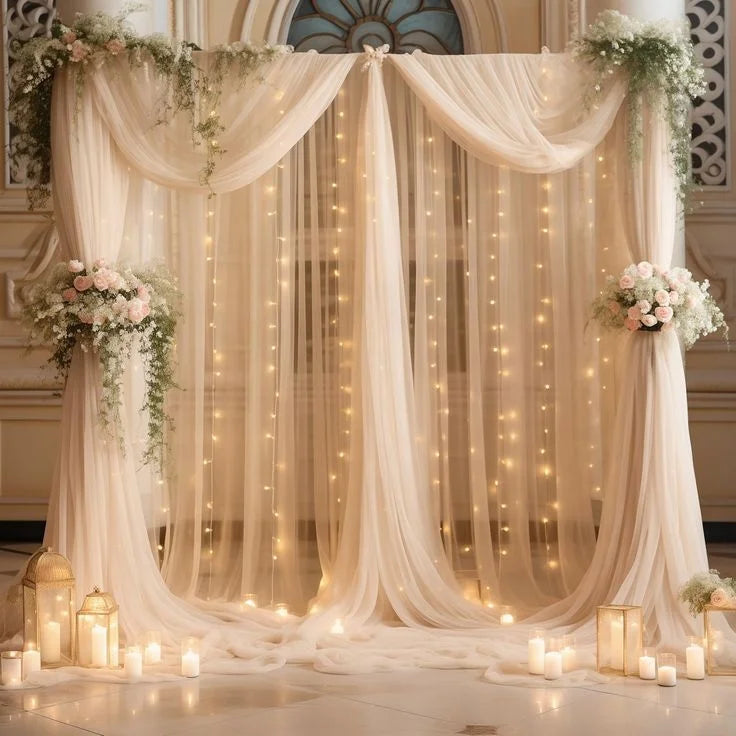 Wintina 10x20FT Adjustable Double Crossbar Heavy Duty Backdrop Stand Metal Wedding Arch for Wedding Decoration,Event