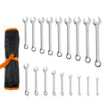 Combination Wrench Set Manufacture 18 Pcs  8mm-24mm Double Head Chrome Vanadium Steel Usa Combination Open End Wrench Set