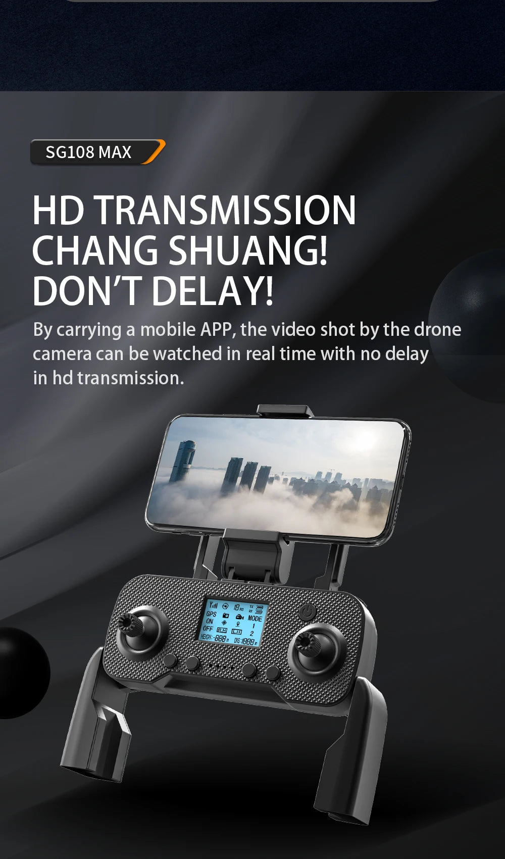 2023 Latest ZLL SG108 MAX RC Drone With 4K 5G WIFI 2-Axis Gimbal FPV Drone With Obstacle Avoidance 1200M Distance RC Drone Toys