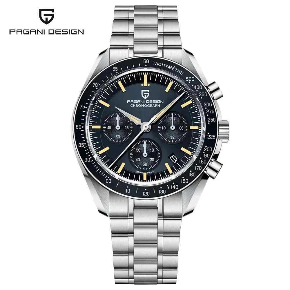 New PAGANI DESIGN Top Mens Watches Automatic Quartz Clock Japan VK63 Business Speed Chronograph Sapphire Mirror Wristwatch 1701