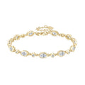 Free Shipping Fashion Elegant Personalized 925 Silver Round 2mm&3x5mm Moissanite Bracelet Tennis Pave Bracelet for Women Gift