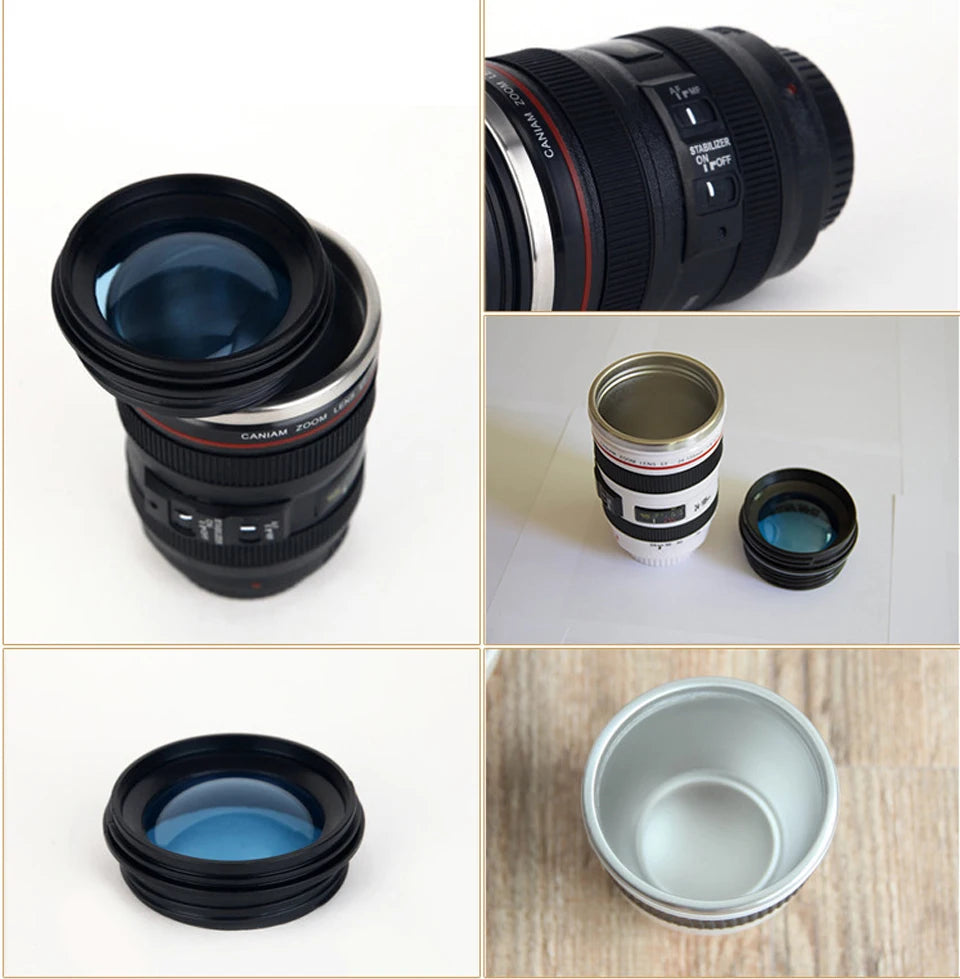 Coffee Mug Thermal  Camera Len Cup Tnsulated Water Bottle  Stainless Steel Tumbler Leakproof Vacuum Flasks for Camping Drinkware