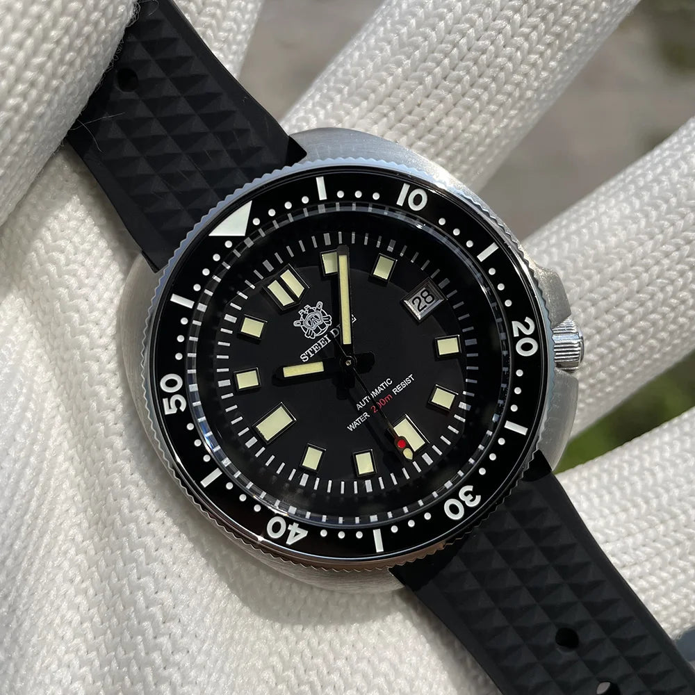 SD1970 Stock Supply Men Mechanical Watch Diving Wristwatch 200 Merter Water Resistance Stainless Steel Watch Relojes Hombre 2024