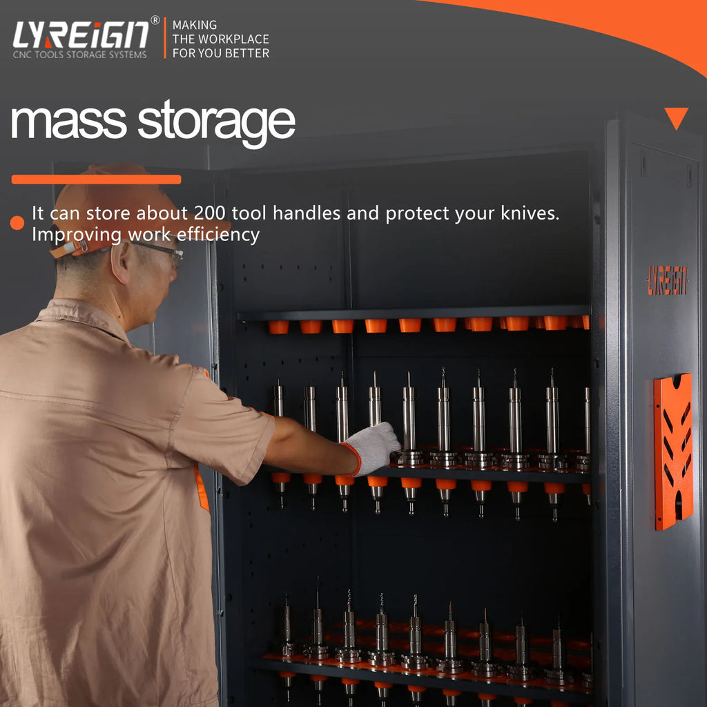 Large Capacity CNC Tool Storage Cabinet, CNC Tool Holder Station Rack with Lock, Multi-Purpose CNC Tool Holder