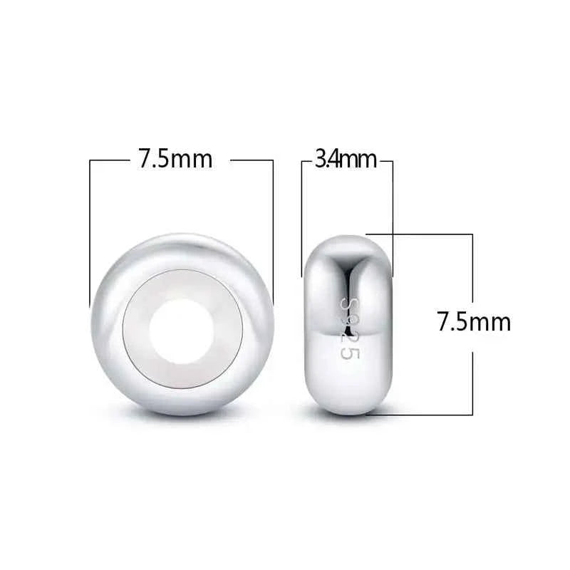 2pcs/set Round Spacer Beads Bracelet Smooth Spacer Stopper Beads Fit Bracelet Bangle DIY Jewelry Making Charms