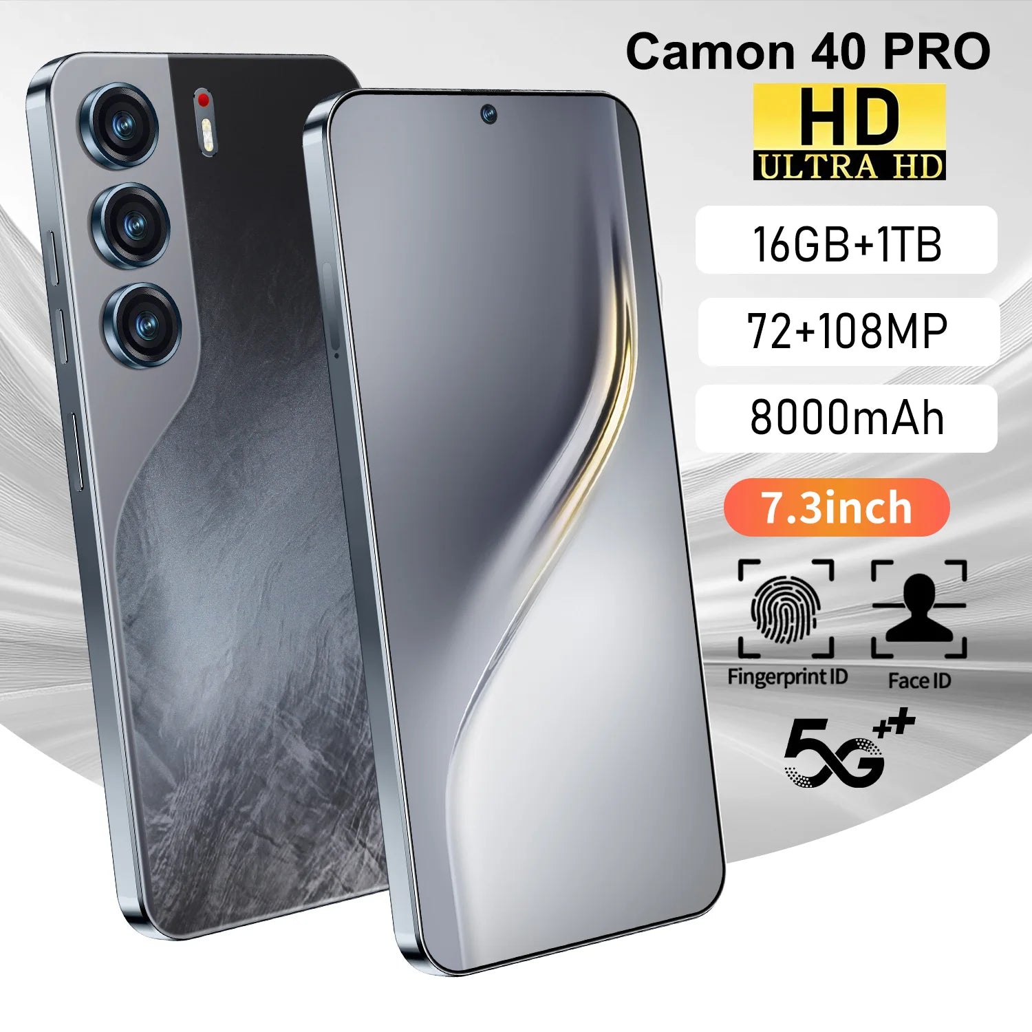 2025 Camon 40 Smartphone High Quality 5G 16GB 1TB Large HD Screen 108MP Rear Camera English Speaking Cellular (CDMA LTE)