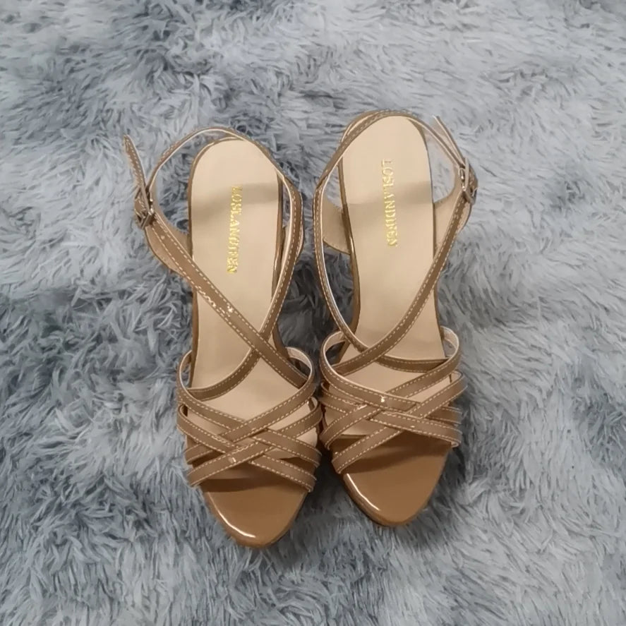 LOSLANDIFEN 2026 NEW 14CM Platform High Heels Sandals Sexy Ankle Strap Open Toe Gladiator Party Dress Women Shoes Plus Size 44