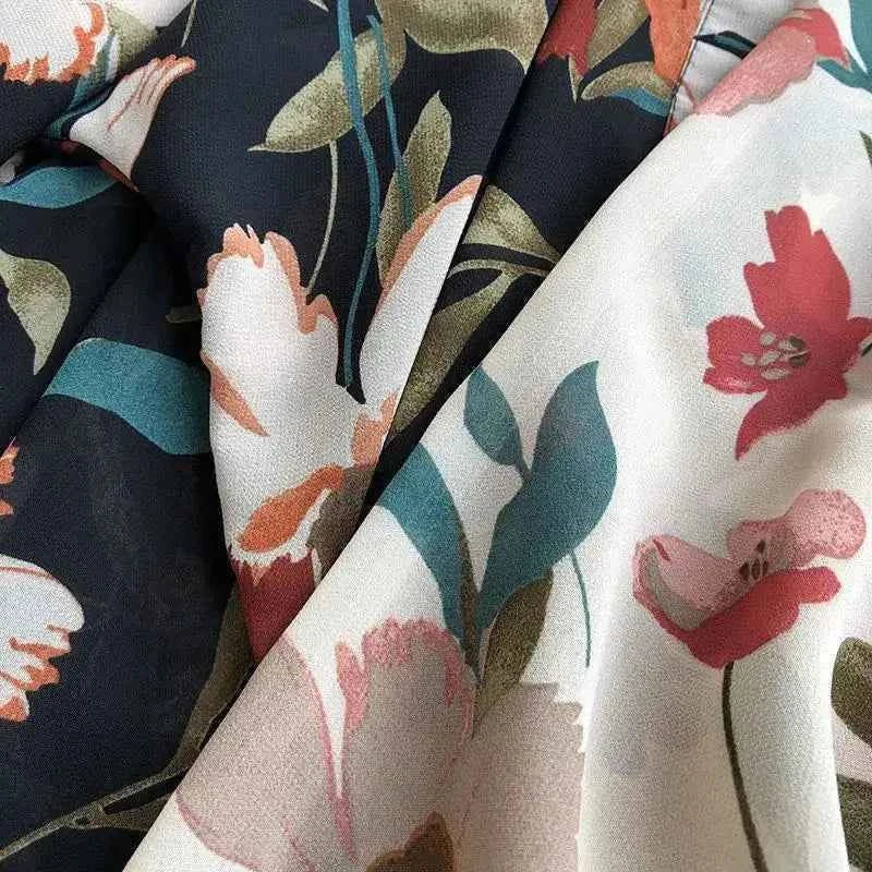 summer Chiffon Cover-ups ladies floral shirts blouses bohemia scarfs Beach Wear Kimono Dress For Women Swimsuit