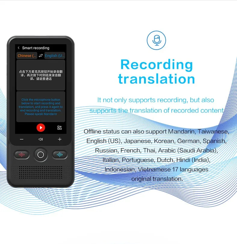 Smart Ai Language Translator Device T18 Real Time Translation 138 Languages Two Way Online Offline Voice Photo Translators