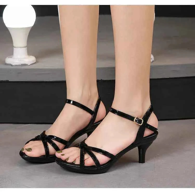 Sandals Women Shoes Big Size 43 Thin Heels Summer Candy Color Peep Toe High Heels Sexy Nightclub Party Slides Cross-Strap Shoes