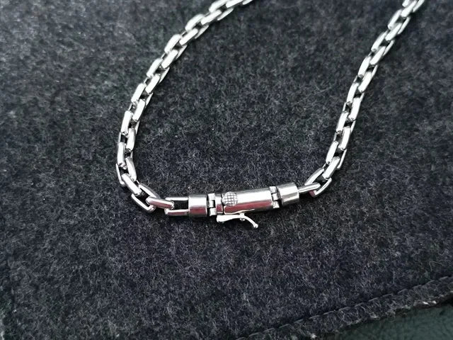 BOCAI Trendy Simple 6MM Collarbone Link New 6MM Necklace Chain for Men & Women Sweater Casual Outfits S925 SilverJewelry