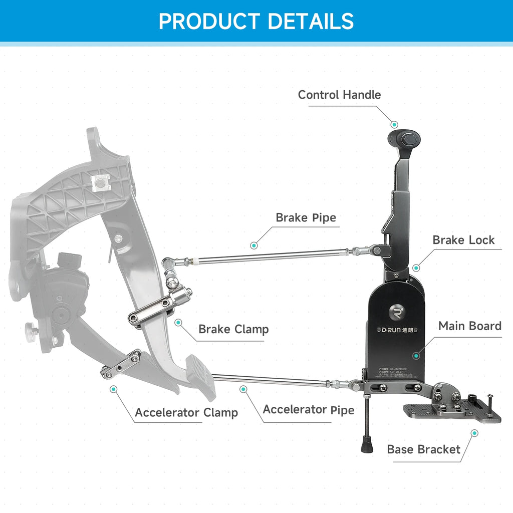 D-RUN 1 Handicap Driving Car Hand Controls for Disabled Drivers Handicap Gas Brake Hand Controls