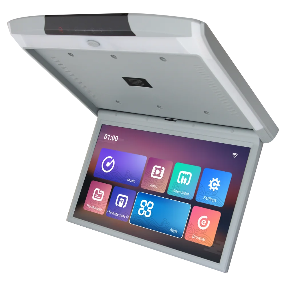 15.6 Inch Android Digital IPS Screen Flip Down Car LCD Roof Mounted Monitor Overhead Multimedia Video Ceiling Mount Display