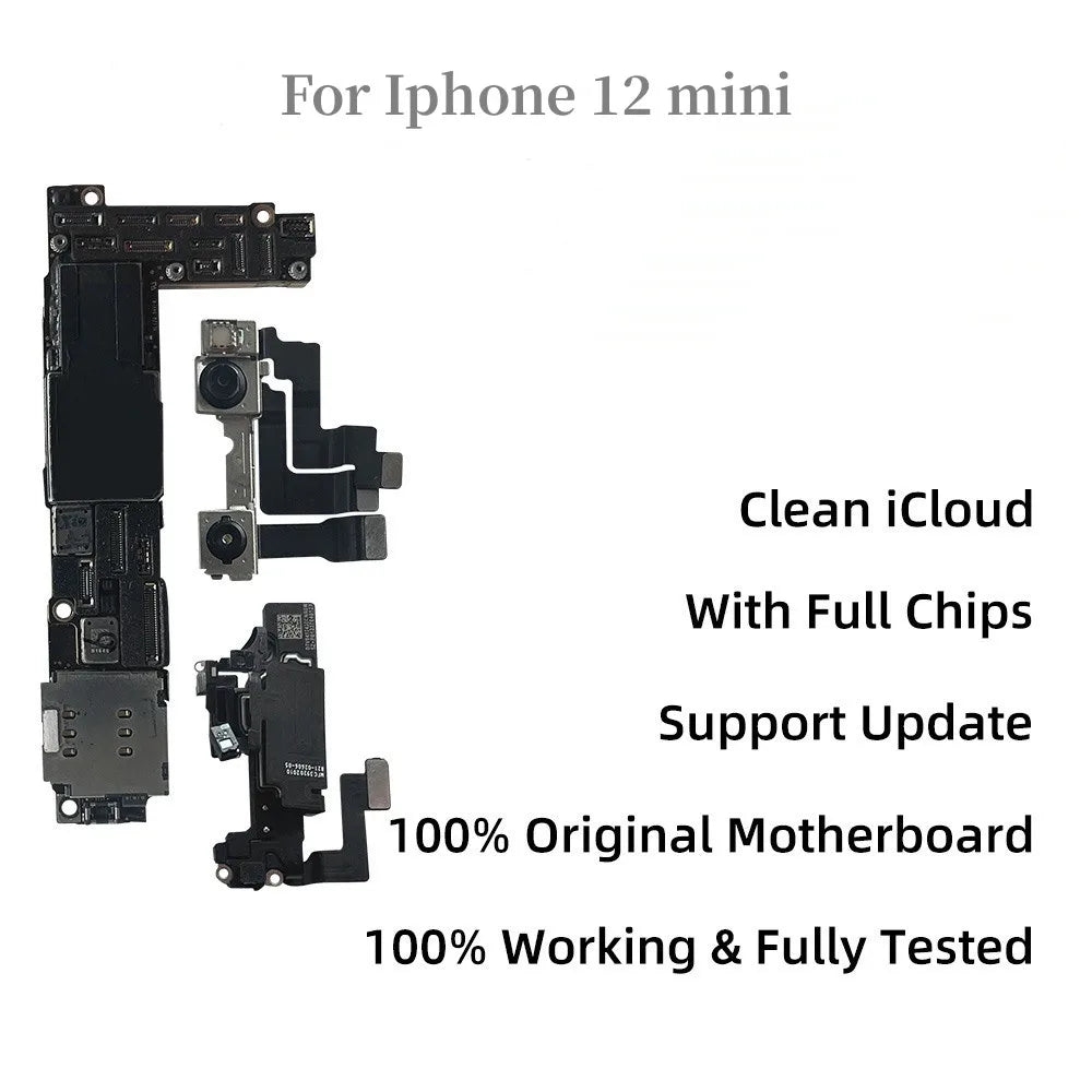 iPhone 12 12 Pro Max 64GB/128GB/256GB Logic Board With/without Face ID Mother Board Unlocked Used 1 Year Warranty