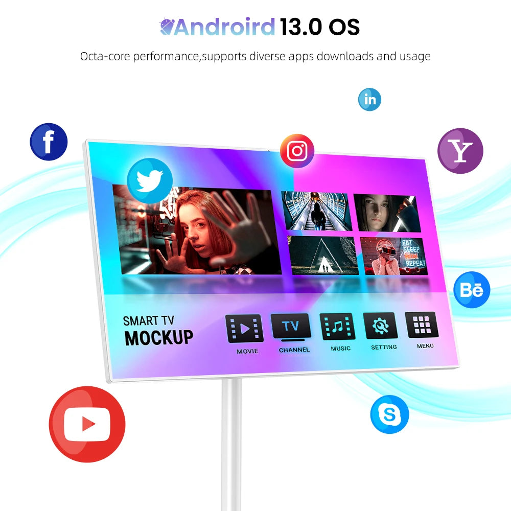 MWE EU/US Local Stock 24/32/43 Inch Mobile Entertainment Android Screen Smart TV Android System High Quality