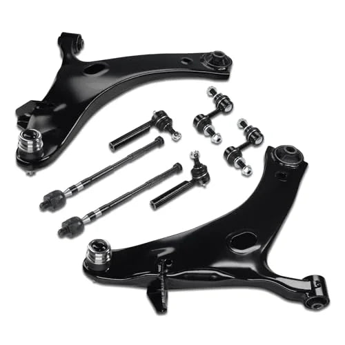 Frenzybro 8pcs Front Lower Control Arm with Ball Joints Sway Bar Links Inner Outer Tie Rod Ends for Subaru XV Crosstrek