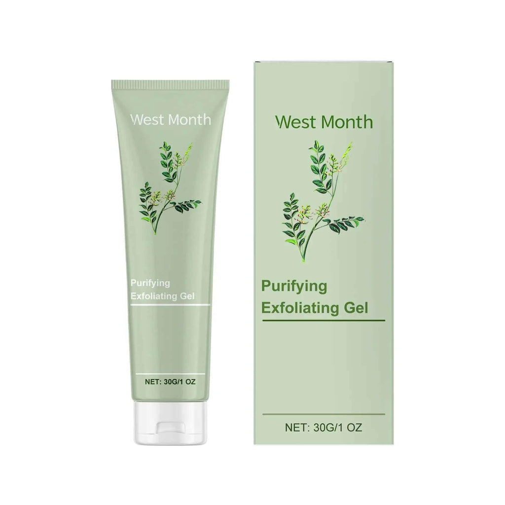 West&Month Purifying Exfoliating Gel Deeply Cleansing Face Wash for Dull Dry Skin Brightens Pores and Firming Effect