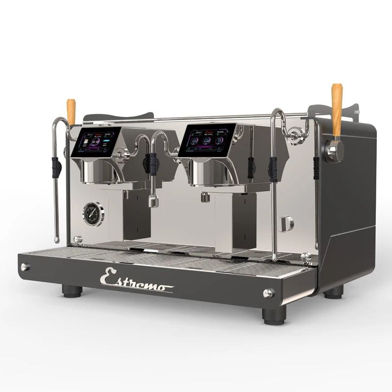 Three Boilers Brewing Head Electric Control Commercial Two Cup Espresso Coffee Machine Commercial Espresso Coffee Machine