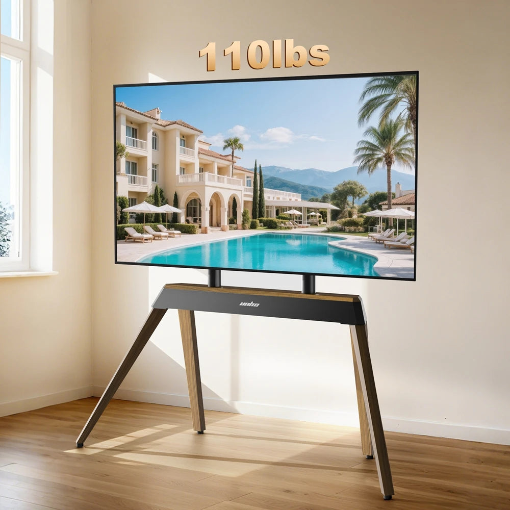 40-86 Inch Heavy Duty TV Floor Stand Vintage TV Mount Stand Height Adjustable