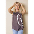 TD Maggie Women's Tie-Dye Tank Top Breathable Spandex Crop Top Strapless Collar Short Length Casual Style for Summer Printed